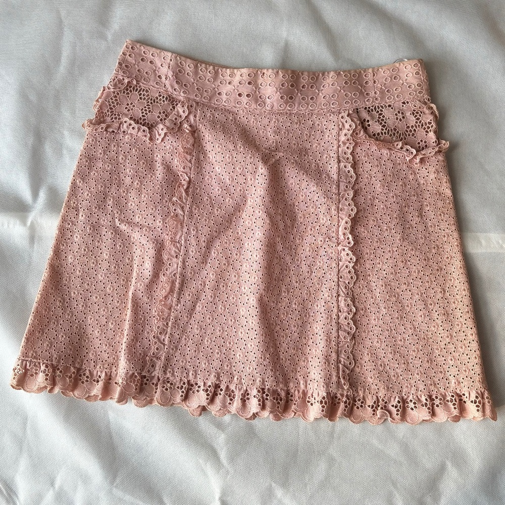 Louis Vuitton Eyelet Cotton Mini Skirt – Blush Pink